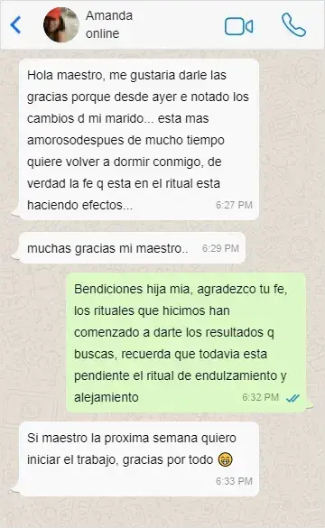 Captura de conversación de WhatsApp con cliente